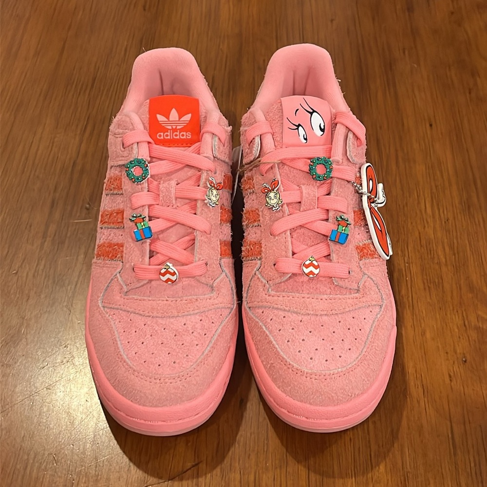 Adidas Forum Low CL The Grinch Shoes Sneakers new pink ID8895 Women’s Size 8 - Picture 6 of 16